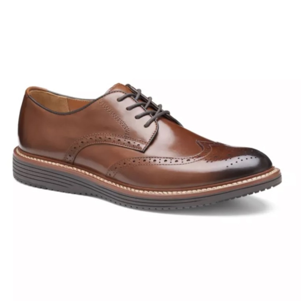 Johnston & Murphy Oiled Leather Oxfords in Brown